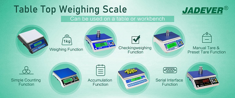 Table top weighing scale