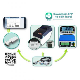weighing scale with edit material label and print module
