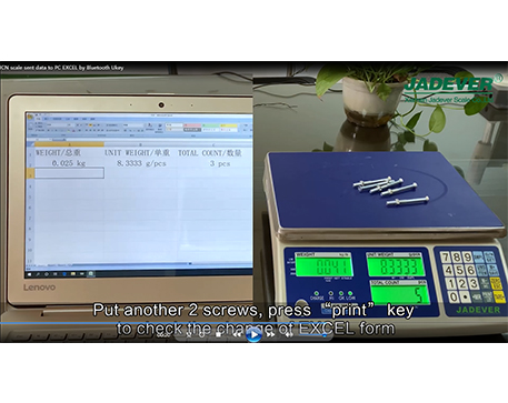  Jadever Zählwaage Gesendet Gewichtsdaten an den PC Excel von Bluetooth Ukey Modul